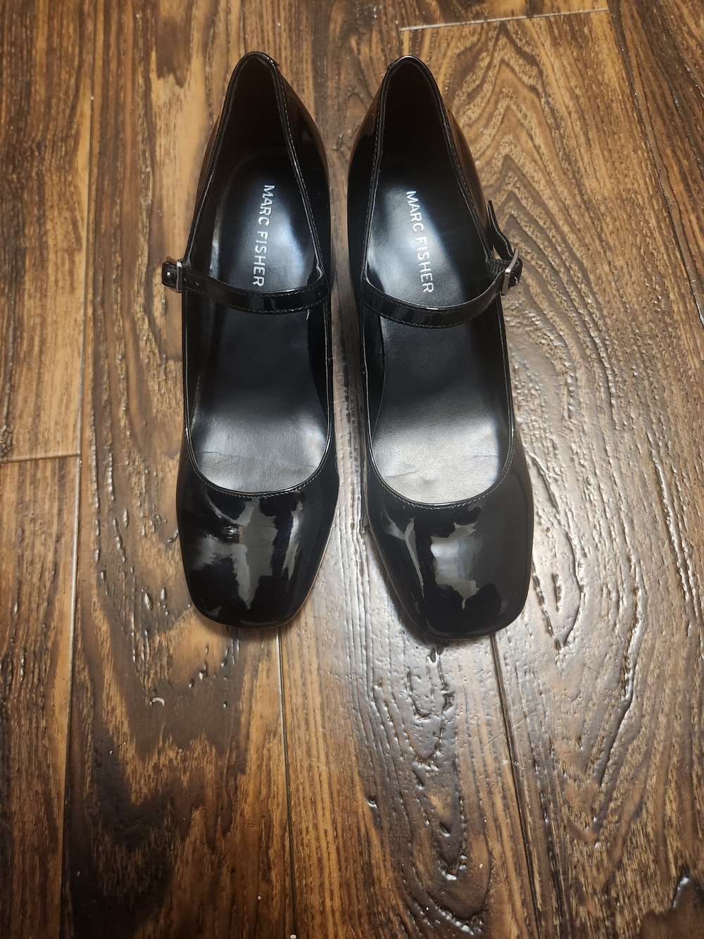 Marc Fisher Black Patent Mary Jane Block Heel Pumps NWOB Sz 6.5M Style MFPALIE-T - Picture 6 of 13